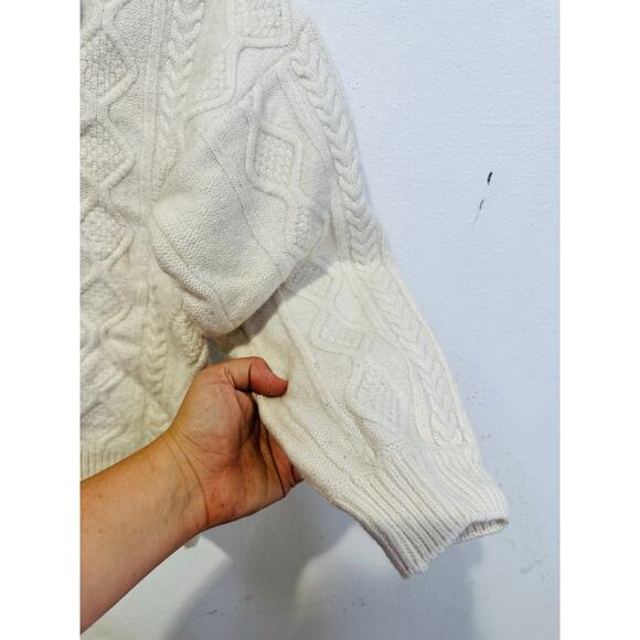 SPLENDID Off-White Wool Blend Quarter Zip Long Sleeve Dakota Half Zip Sweater S - Picture 8 of 12